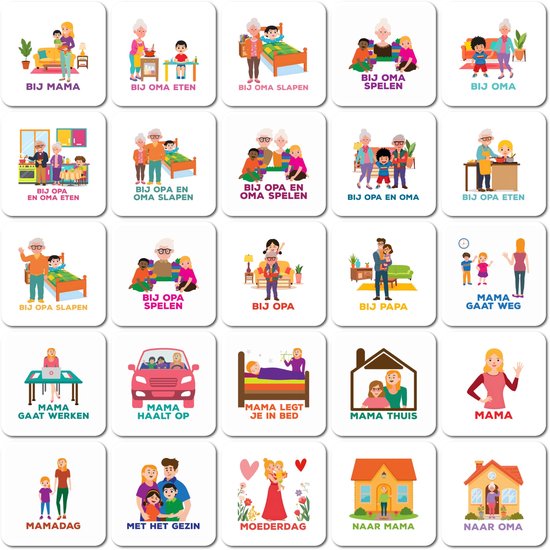 Smarfer - Magnetische pictogrammen voor weekplanner - 50 stuks - Planbord kind - Gezinseditie