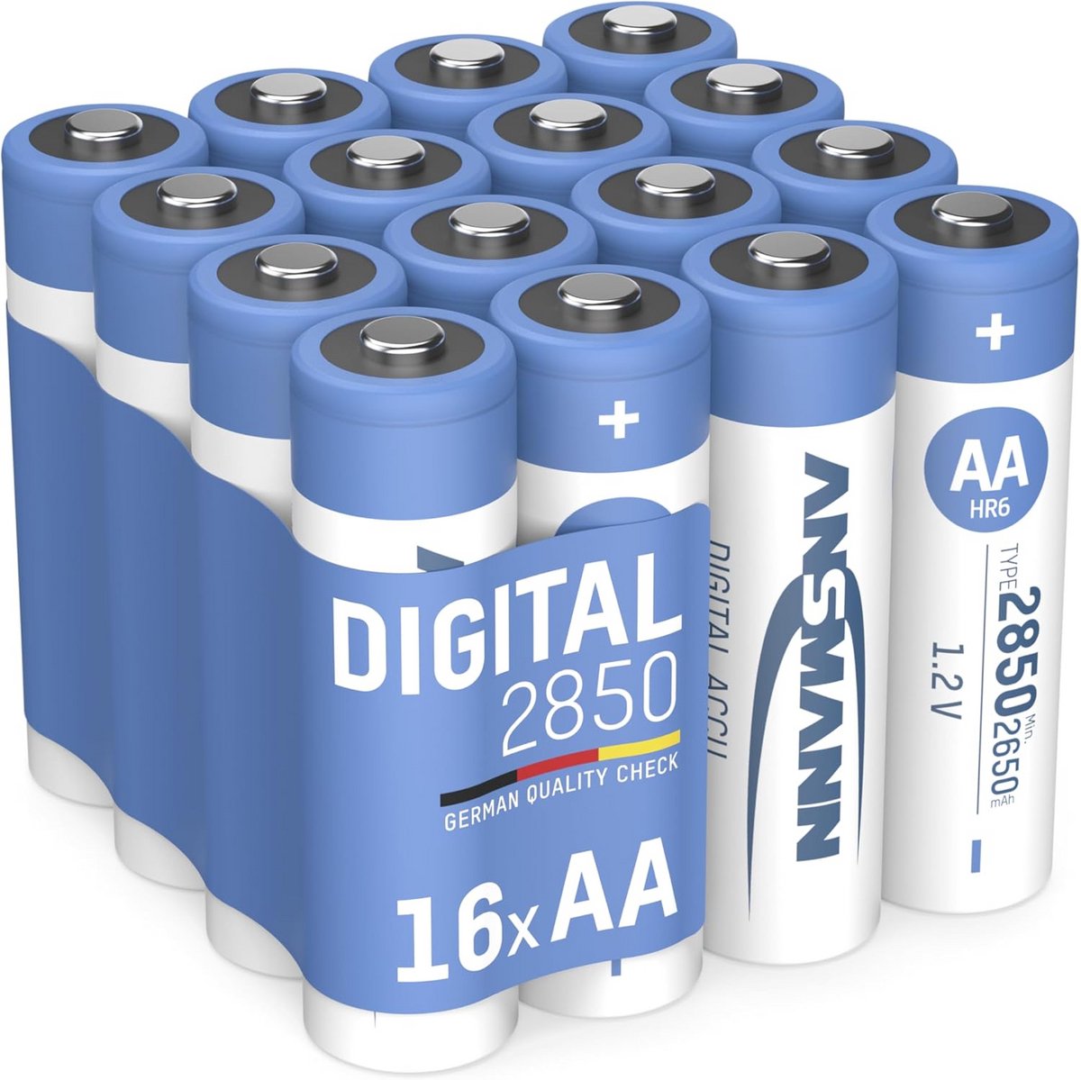 Oplaadbare AA Batterijen 16 Stuks 2850mAh Hoge Capaciteit voor Krachtige Apparaten