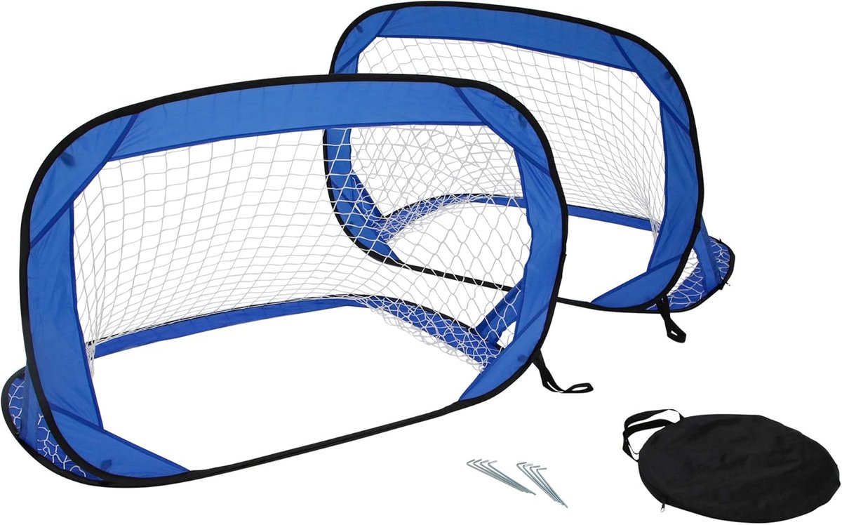 Voetbaldoel - Voetbalgoal - Voetbal doel - Voetbal Goal Makkelijk Opbergen - Snelle Montage voetbaldoelen - Voetbal Training Goals - Blauw - 120 x 80 cm - Set van 2 - van Imperatoris