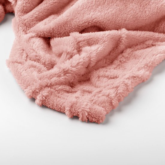 Dutch Decor - BLENDA - plaid 150x200 cm - bloemenreliëf - Rose Tan - roze