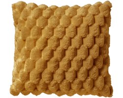 Dutch Decor VIVA - sierkussen 45x45 cm - superzacht - 100% gerecycled - okergeel - Inclusief binnenkussen - Luxe kussens voor woonkamer & bank