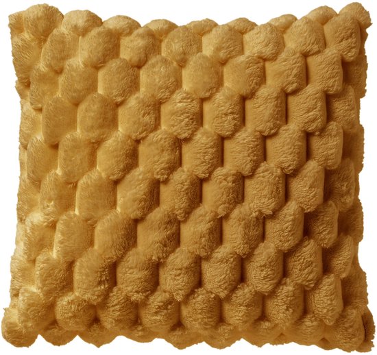 Dutch Decor VIVA - Coussin 45x45 cm - Ultra doux - 100% recyclé - Chai Tea - Jaune