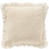 Dutch Decor JONNA - sierkussen 45x45 cm - gerecycled - katoen - Snow White - wit - Inclusief binnenkussen - Luxe kussens voor woonkamer & bank