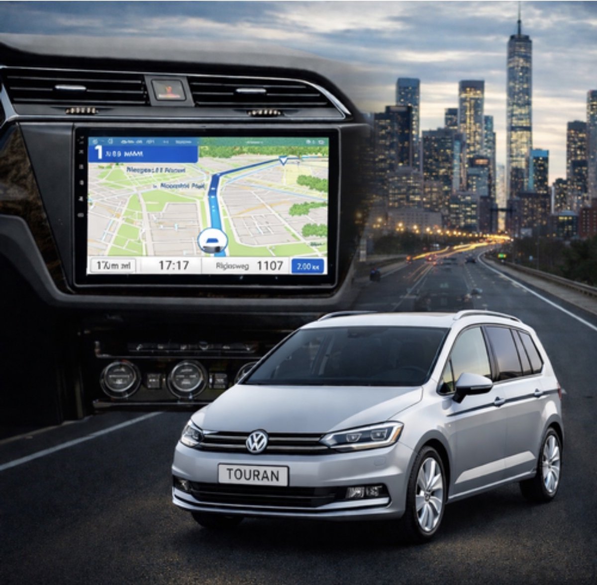 ADIVOX T2 9 inch geschikt voor Volkswagen Touran vanaf 2015 Android 15 CarPlay/Auto/Wifi/RDS/DSP/5G/DAB+