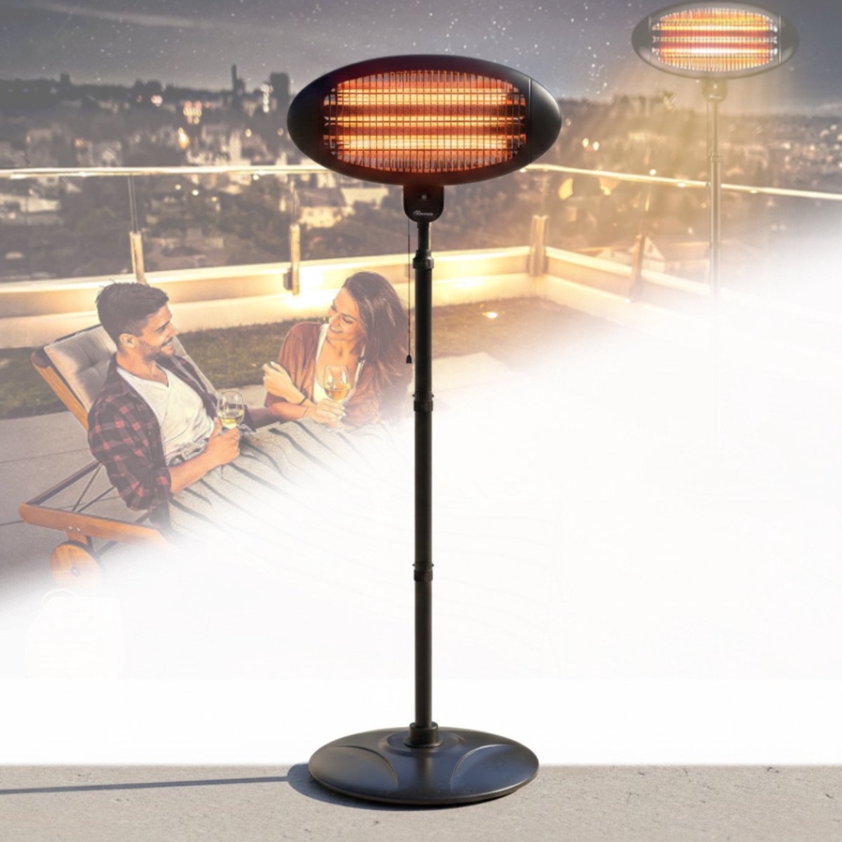 NBAP® Terrasverwarmers Elektrisch - Heater - Radiator - 2000W - Zwart