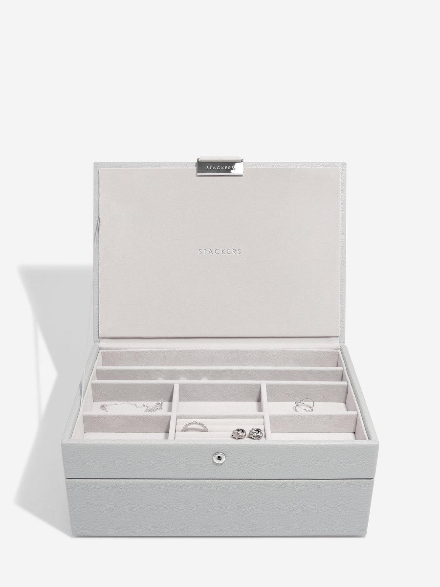 STACKERS GREY - Sieradendoos - Juwelendoos - Sieradenhouder - Sieraden Organizer - 2-set