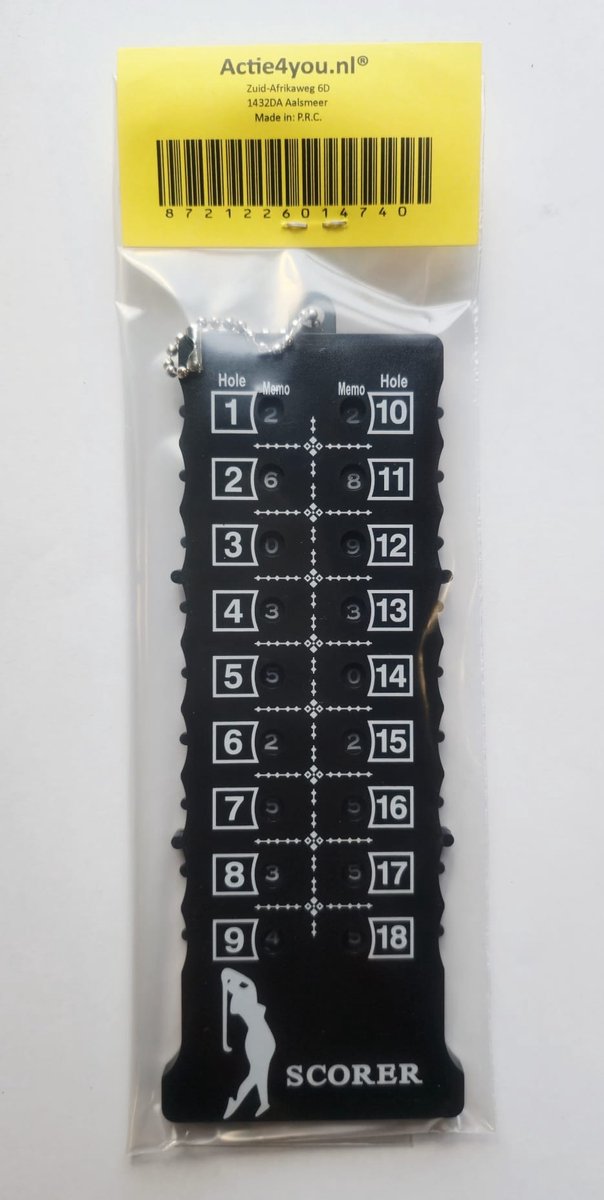 Actie4you® - 18 hole Teller - Golf score teller - Rood - Slagenteller - Handteller - Golftrainingsmateriaal – Golf Accessoires - Handige scoreteller - Golfscore teller – Golfscoreteller - Zwart — afbeelding 3