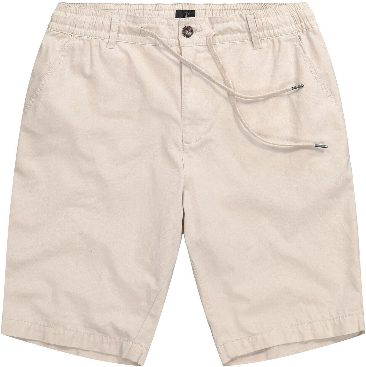 JP 1880 - Heren - Bermuda linnenlook casual pasvorm elastische band - Vanille - Maat 4XL