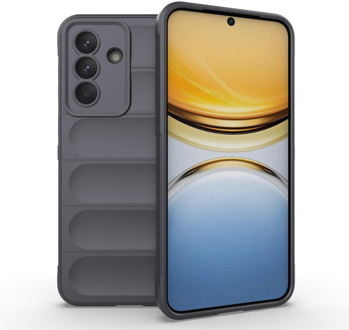 Mobigear Hoesje geschikt voor Samsung Galaxy A37 Telefoonhoesje Flexibel TPU | Mobigear Bumpy Backcover | Galaxy A37 Case | Back Cover - Grijs