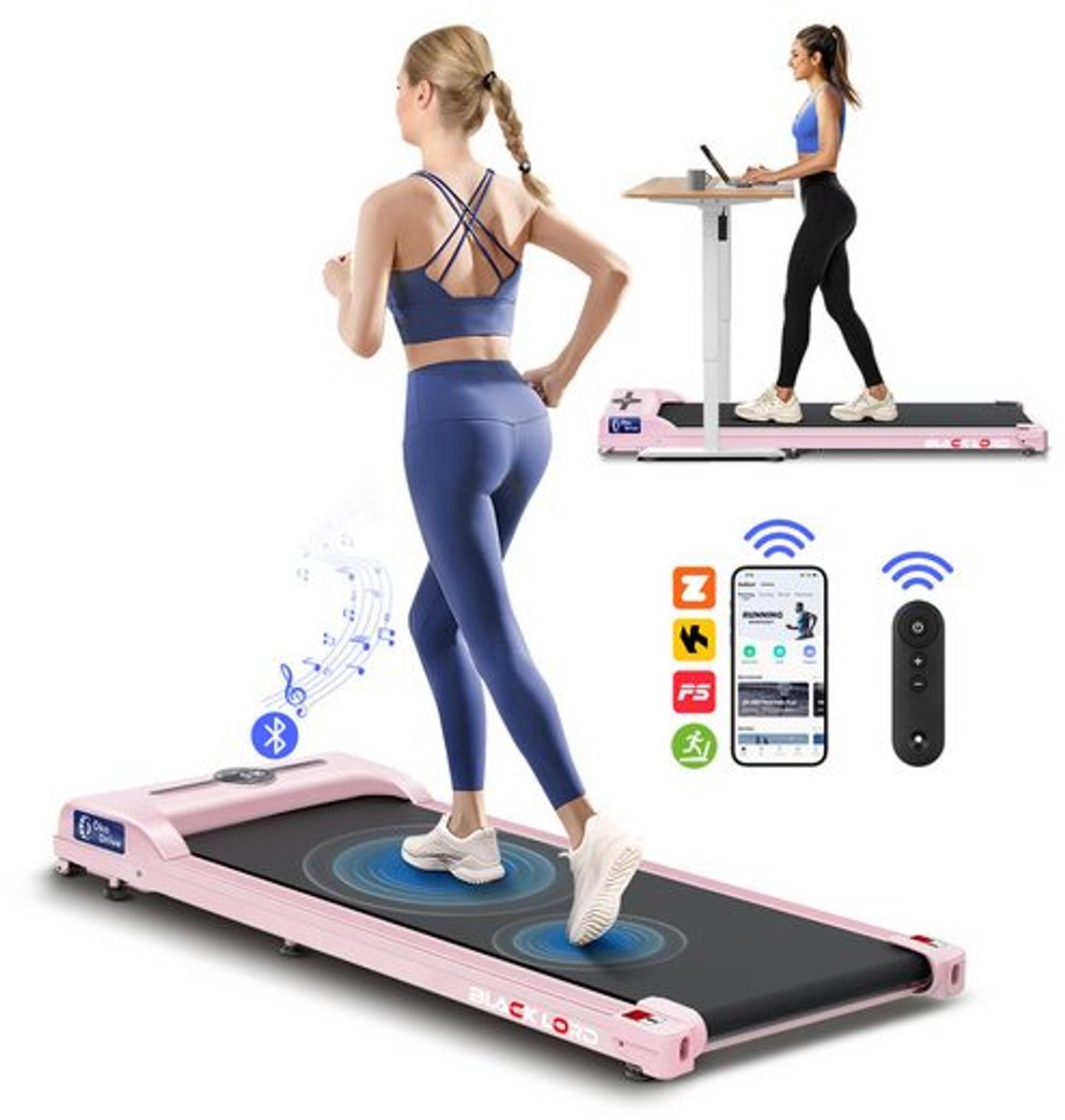 BLACK LORD SL9 - Walking pad loopband - 2,2 PS motor - 9 km/h met helling - Bluetooth app-bediening - LED-display - Inklapbaar tot 120 kg
