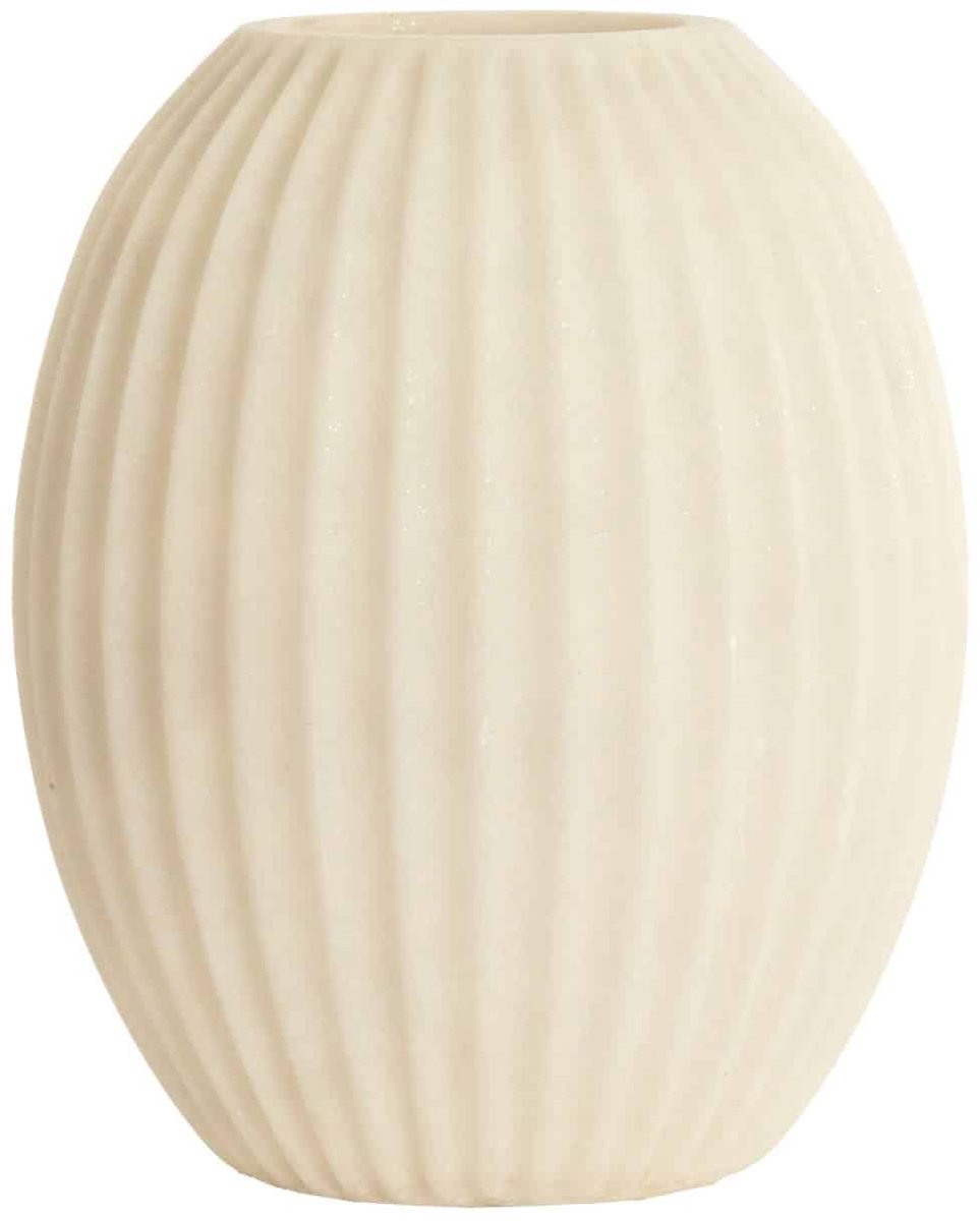 Light & Living Vaas Miralli - Crème - 30x19.5x36cm - Kunststof - Modern - Bloemenvaas - Woondecoratie - Decoratieve vaas voor woonkamer of slaapkamer Wit