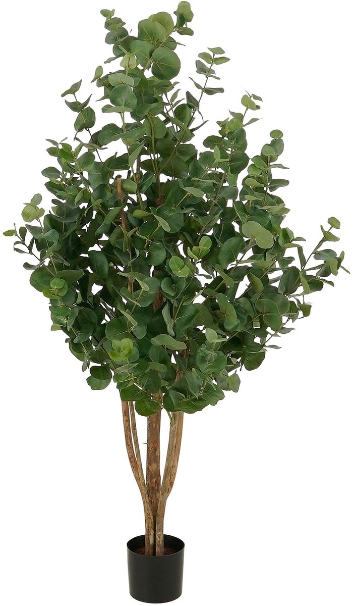 Mica Decorations Eucalyptusboom – Kunstplant in Pot – Realistische Nepplant Woondecoratie – Kunstplanten voor Binnen en Buiten – H140 x Ø75 cm – Groen