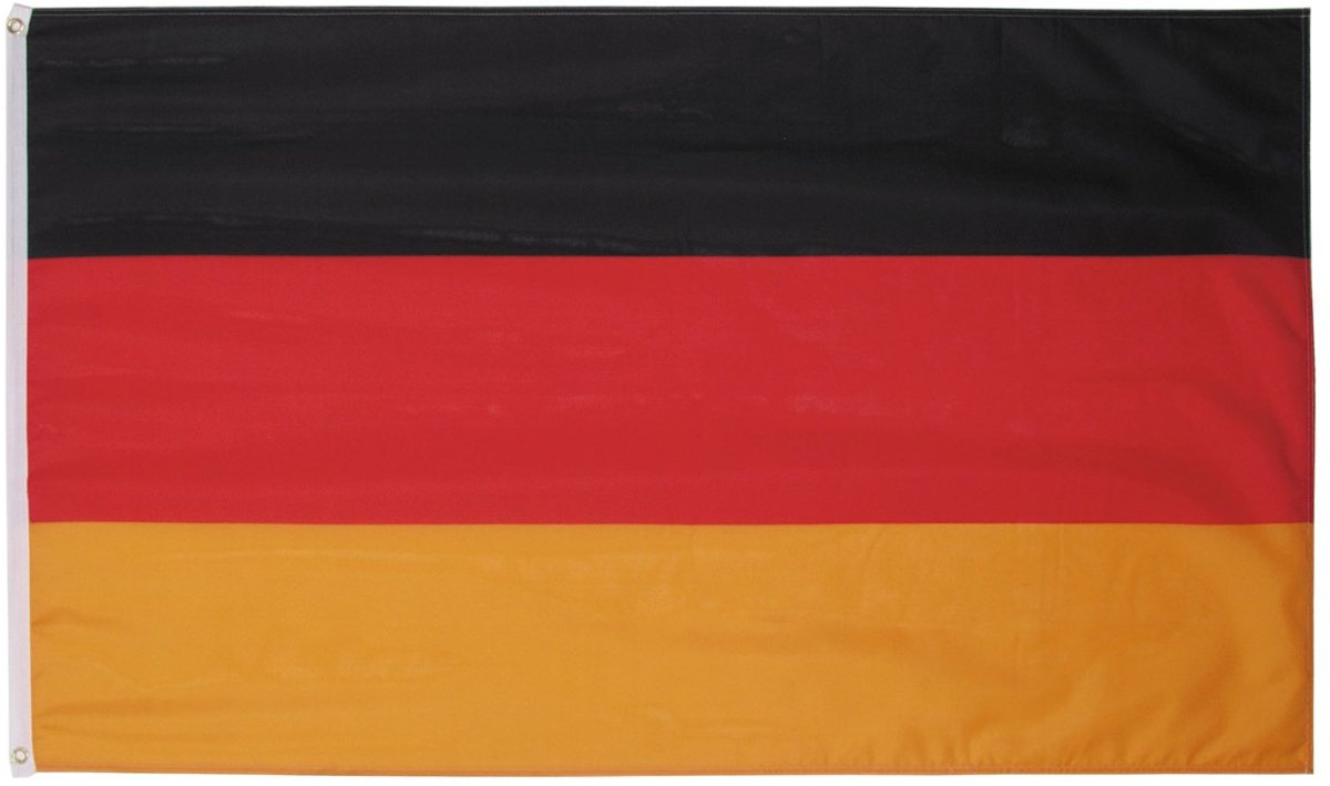 Vlag Duitsland - Polyester - 90 x 150 Centimeter - Verstevigingsband - Metalen Ringen