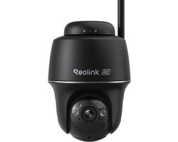Reolink Argus PT Ultra, Eerste 4K Batterij Beveiligingscamera‘s Draadloos Buiten, 360° Pan Tilt Auto-Tracking, 8MP Kleuren Nachtzicht, 2.4/5 GHz Wi-Fi 6, Geen Abonnementen, Home Hub Compatibel, Zwart