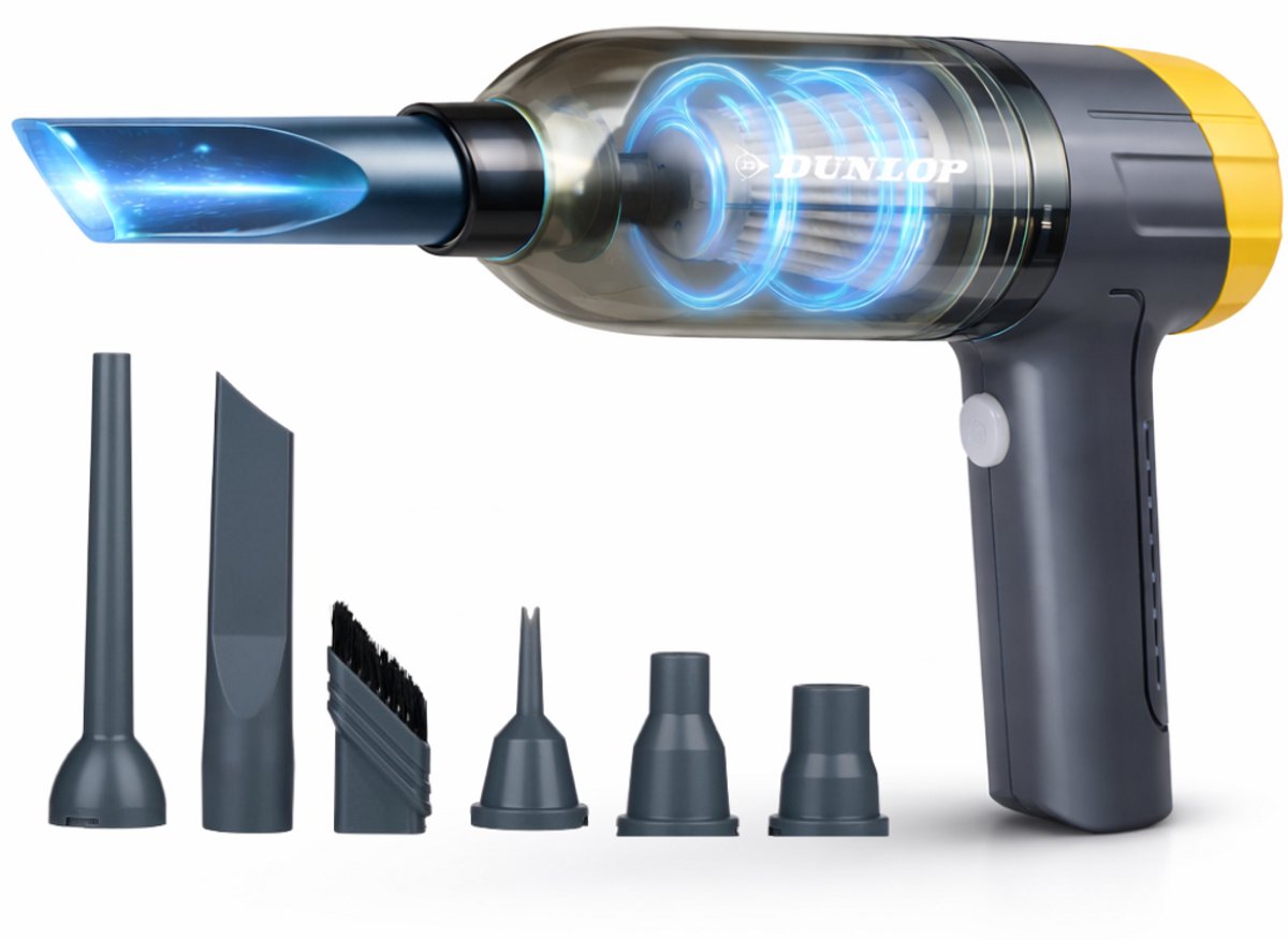 Dunlop Draadloze Handstofzuiger met 12000Pa Zuigkracht - Dunlop - €39,99
