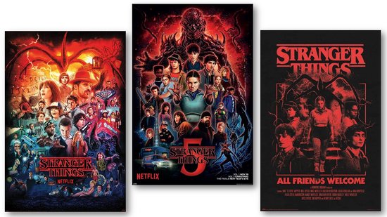 Stranger Things poster - Set van drie posters - Netflix - 61 x 91.5 cm