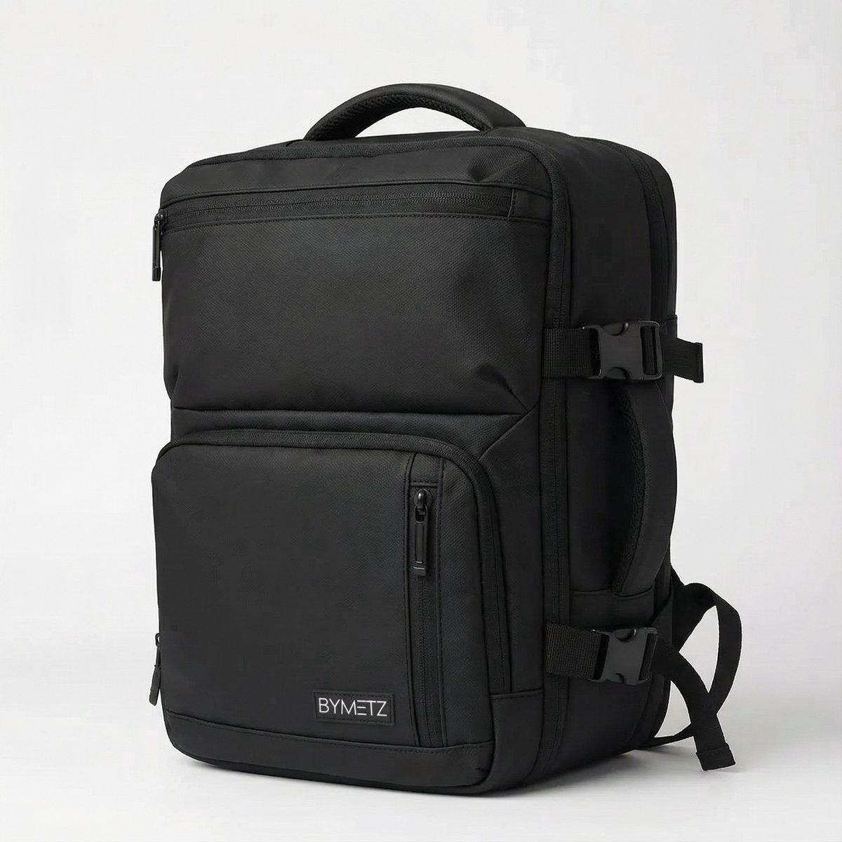 ByMetz 40x30x20 Handbagage Rugzak - Waterdicht - Laptopvak 15,6 - Zwart