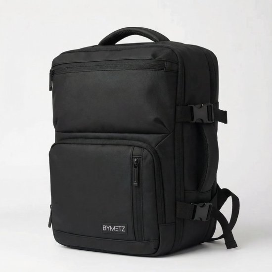 40x30x20 Handbagage Rugzak – Waterdicht 900D Tarpaulin – Laptopvak 15,6 Inch – Ryanair, Transavia & Wizz Air – Smart Sleeve – ByMetz® – Black