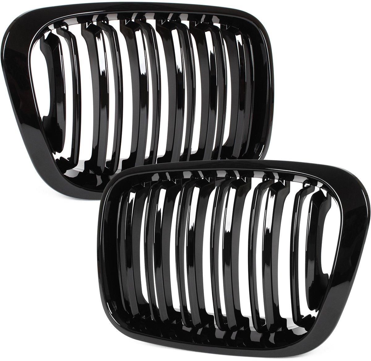 Modecar - BMW 3 E46 Grille - Zwart Glanzend - Dubbele Spijlen - 1998-2001