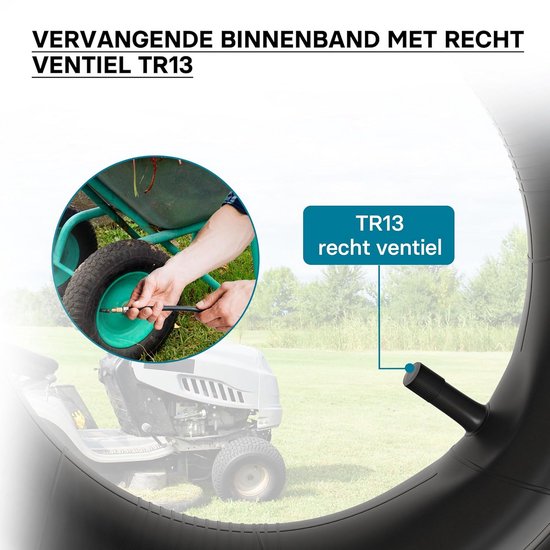 Stevige Binnenband voor Gazonmaaierband 16 x 6.50 - 8 met Recht Ventiel — afbeelding 4