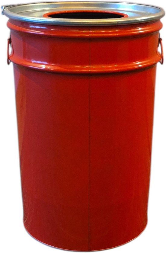 Afvalbak 60 liter metalen vat met handvat