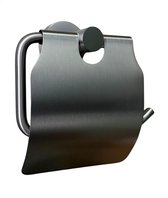 Porte-rouleau de papier toilette Gun Métal Grijs - Porte-rouleau de papier toilette avec rabat - Porte-rouleau de papier toilette avec rabat - Porte-rouleau de papier toilette - Anthracite - Gunmetal