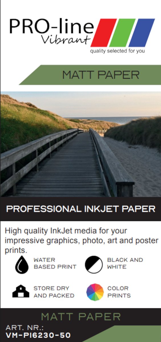 Proline Vibrant Mat inkjetpapier 230grs. A4/50vel.