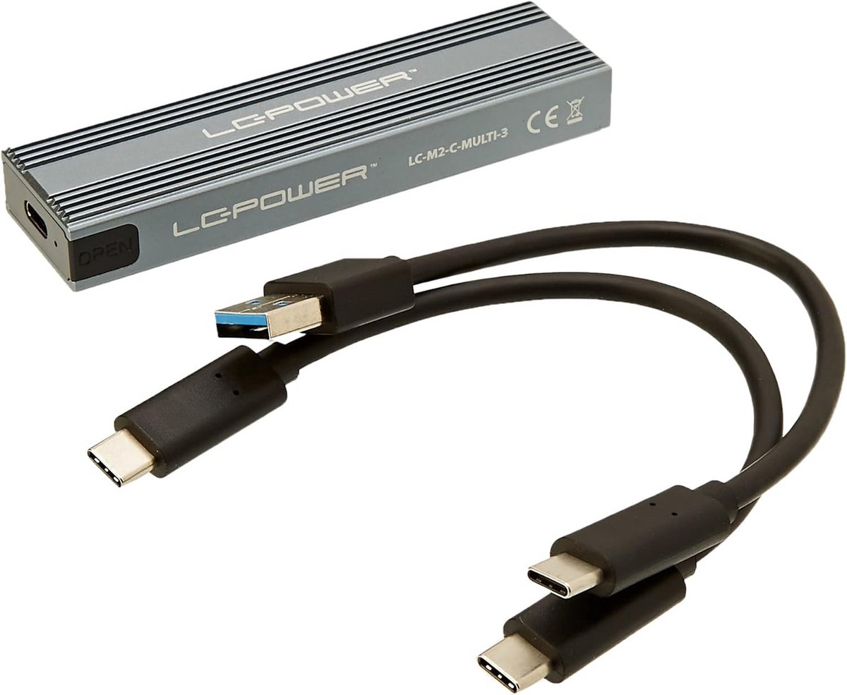 Externe SSD Behuizing USB 3.2 voor M.2 NVMe en SATA Drives