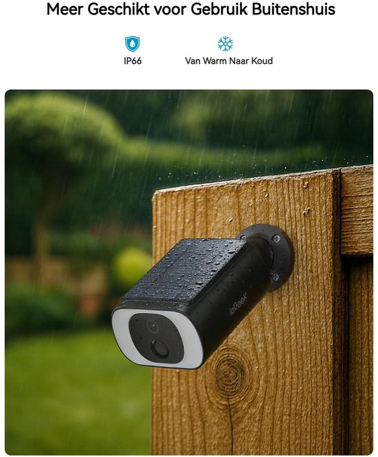 ieGeek Solar Camera - Draadloze Beveiligingscamera voor Buiten - Buiten Camera met Zonnepaneel - Bewakingscamera voor Buiten - Beveiligingscamera Buiten - 2K Ultra HD - Met Wifi en App — afbeelding 4