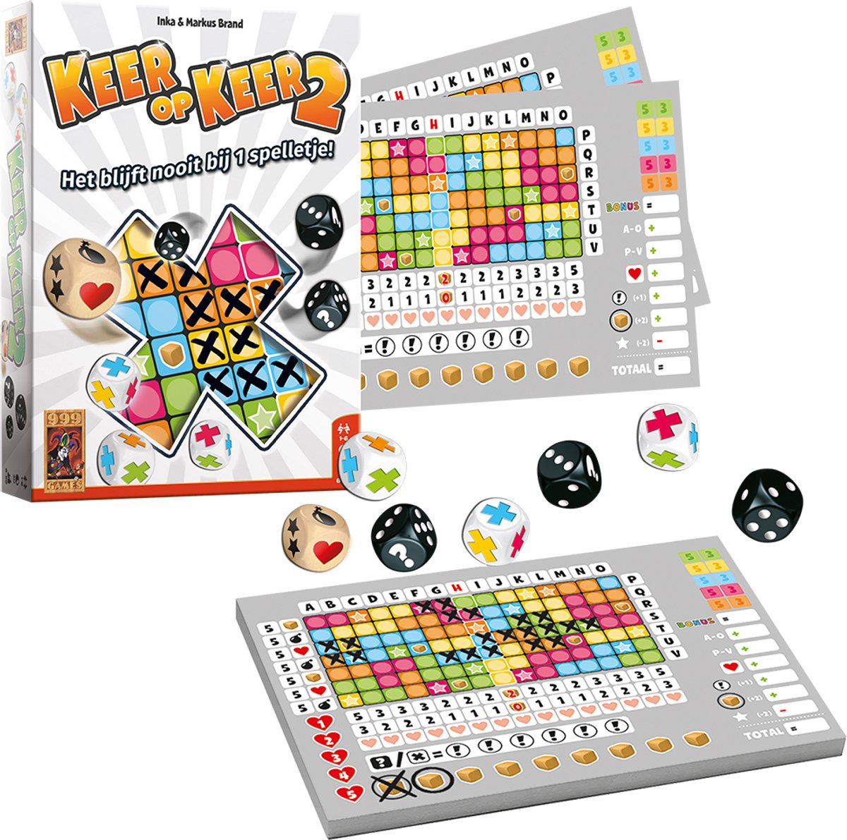 999 Games - Keer op Keer 2 dobbelspel Met Extra Scoreblokken - Met nieuwe dobbelstenen en mogelijkheden - Gezelschapsspel - Familiespel - Klein cadeautje — afbeelding 7