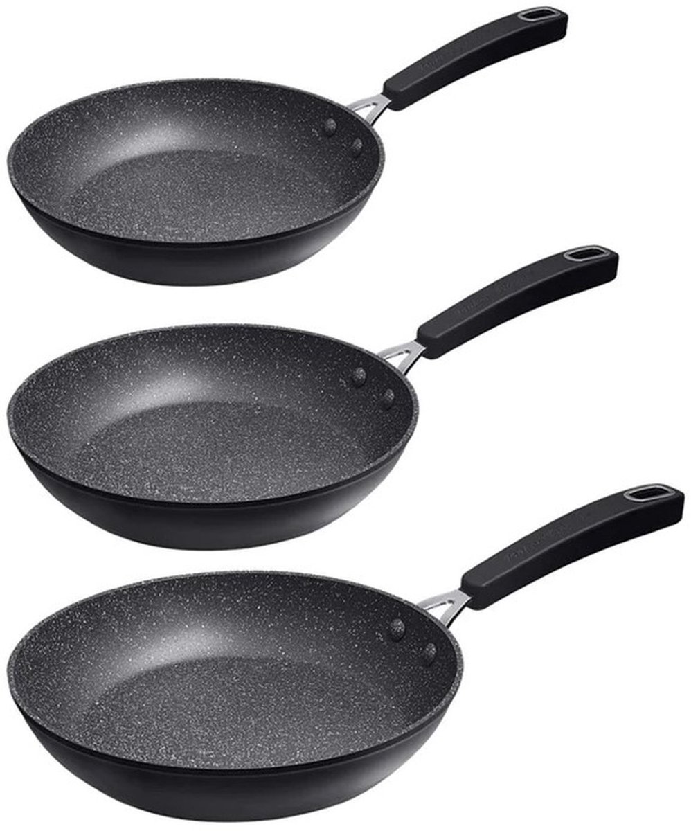 Baker’s Secret Koekenpannenset – 18 + 22 + 26 cm – 3-delig – Antiaanbaklaag [DA00960]