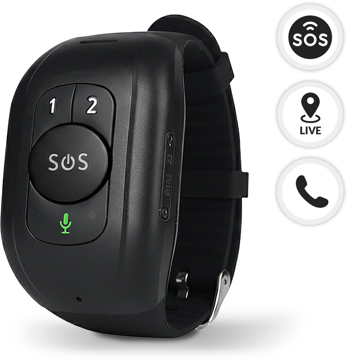 MijnSOS® SOS Noodknop - Alarmknop voor Ouderen - GPS Tracker 4G - Senioren Alarmhorloge - Valdetectie - Personenalarmering Dementie - Hartslag-, Bloeddruk- & Temperatuurmeting - Waterdicht IP67 - Inclusief App