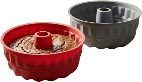 alpina Bundt Cakevorm - Moule tulbande - Moule à gâteau ronde - Pour Pain & Gâteau - Gris ou Rouge