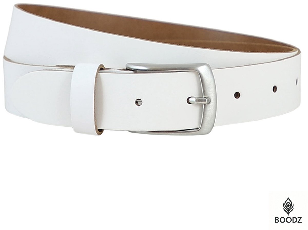 Boodz Leren Riem 3.5 cm Wit | Maat 95