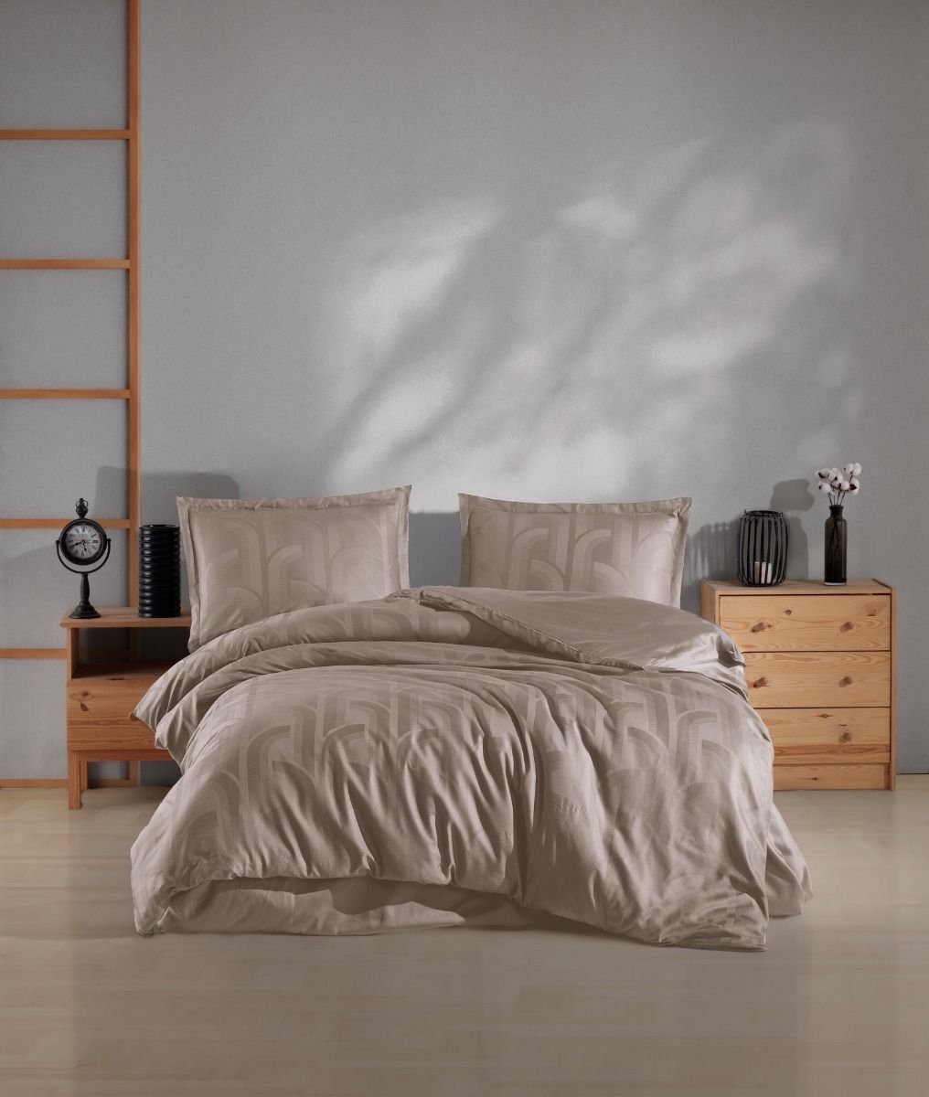 Lavella Sofia Dekbedovertrekset - 4-delig - Satijn - Beige - 200x220 cm