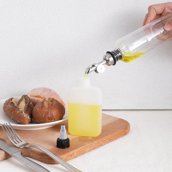 Kruiderij knijpflessen set van 2 - Navulbare dressing dispenser flessen voor sauzen en olie - Keuken accessoire voor koken - Lekbestendig en handig in gebruik — afbeelding 4