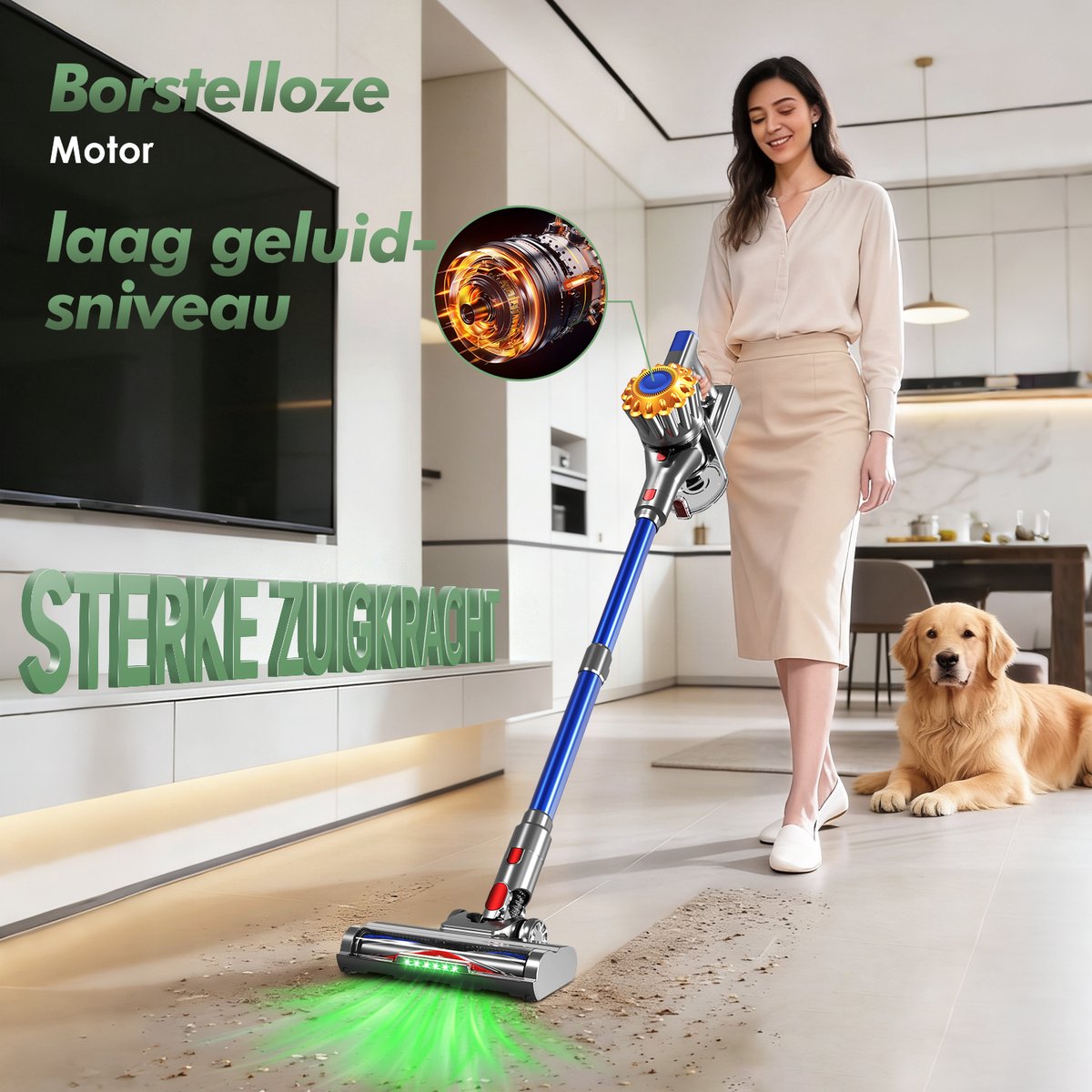 Fukstern Draadloze Steelstofzuiger 38KPa Krachtige - afbeelding 2