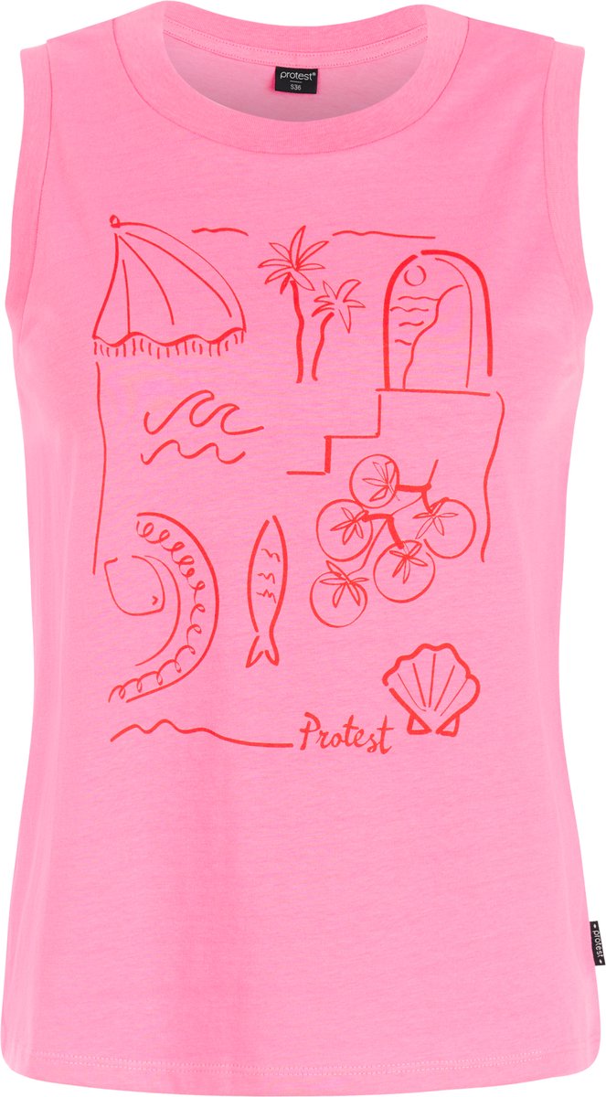 Protest PRTAnother Singlet Dames Normale pasvorm Ronde hals Mouwloos Roze