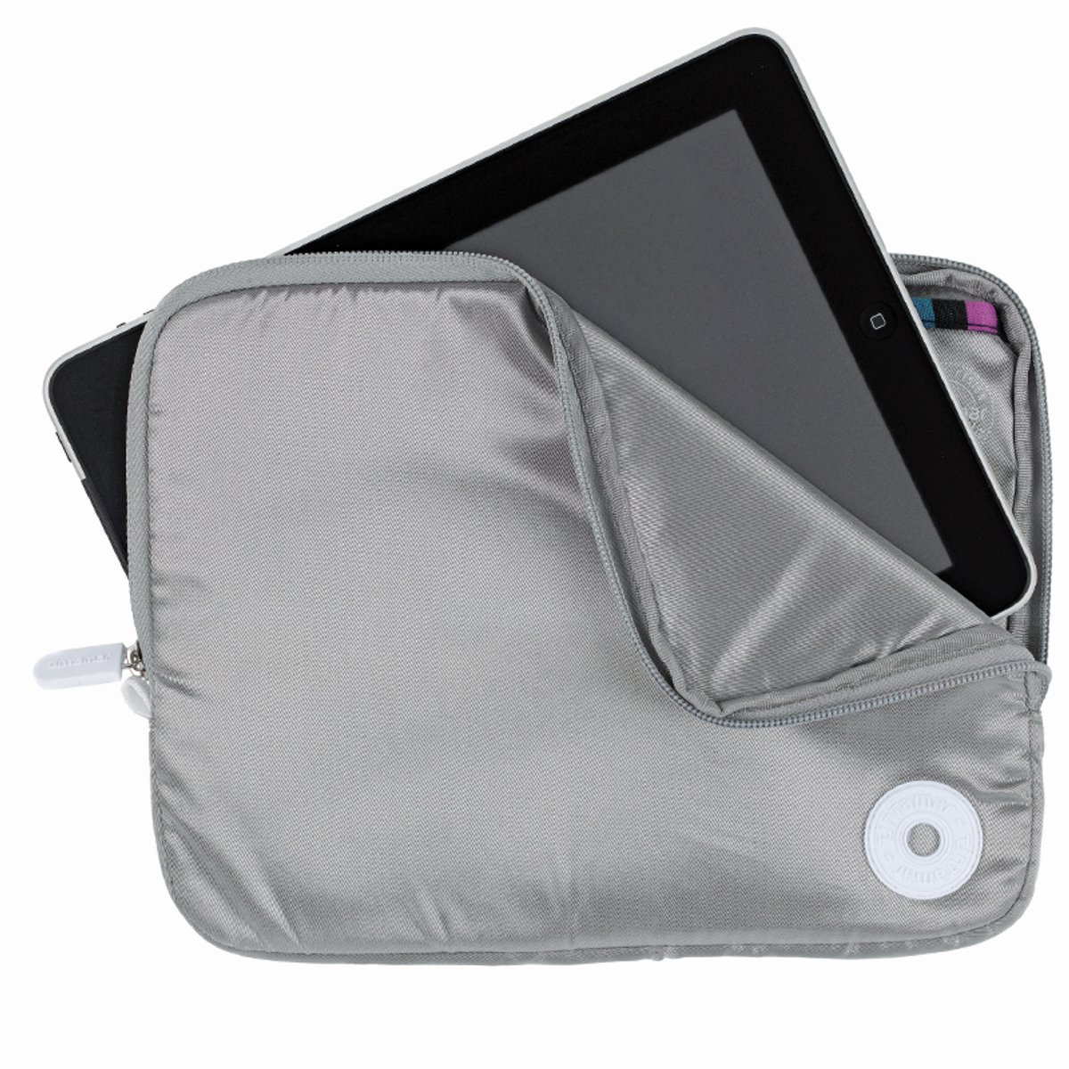 Ipad-tablet hoes large shiny silver