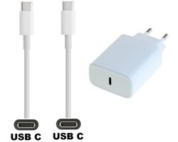 OneOne 20W snellader + 1,5m sterke USB C naar C kabel. PD lader. Oplader adapter past op Kobo (Rakuten) eReader Elipsa, Elipsa 2E, Sage, Libra 2, Libra Colour, Clara 2E, Clara Colour, Clara BW - Kindle (Amazon) Scribe