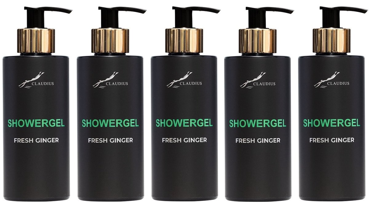 Showergel Fresh Ginger 300 ml - gouden pomp - 5 stuks
