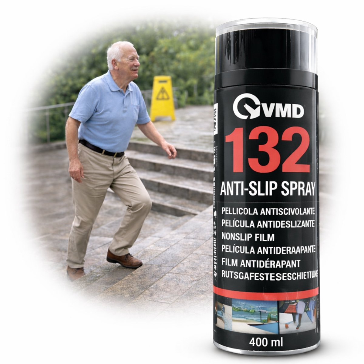 Anti-Slip Spray - 400ml - Transparant - Voor Trappen Tegels Hout Metaal - Creëert Stroef Oppervlak - Voorkomt Uitglijden - Sneldrogend [17332]