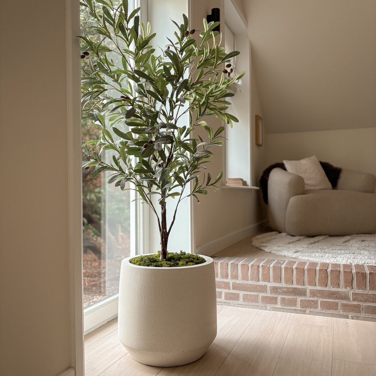 Causeway Bay Crea Lexa Grote Bloempot 38x42cm Sandy White