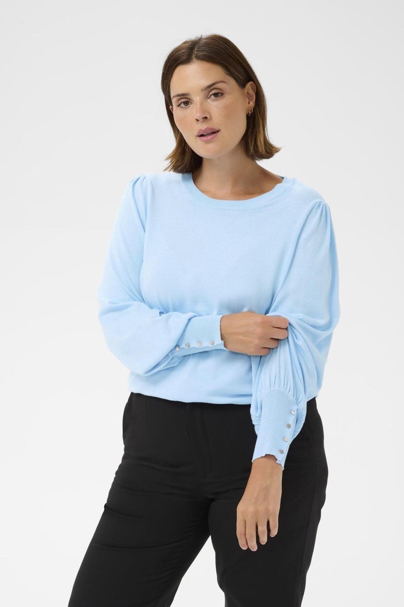 Pull LIZZY KAFFE CURVE POWDER BLUE 144214 — cadeau in Cadeau-ideeën - foto 3