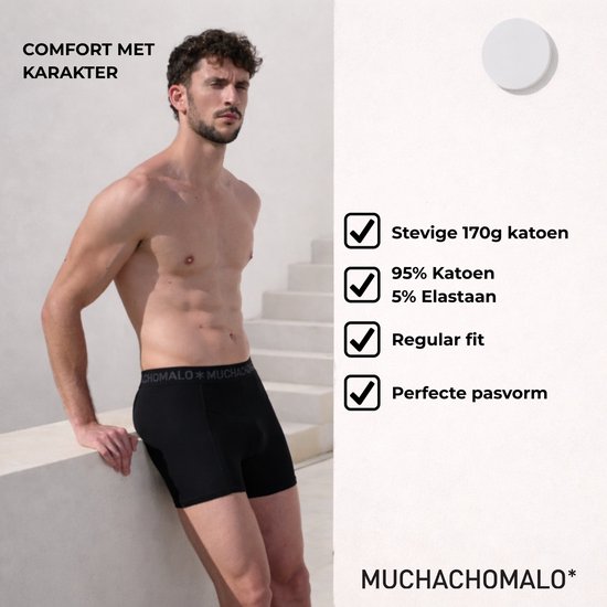 Muchachomalo Boxers Homme - Lot de 5 - Taille 3XL - 95% Katoen - Sous-vêtements Homme