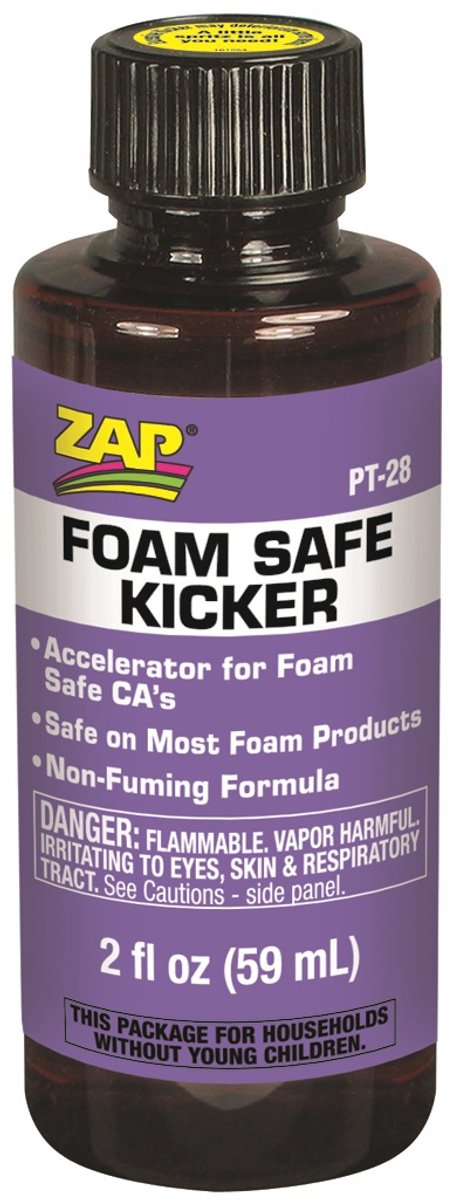 Zap Foam Safe Kicker PT‑28 | Foam-Safe CA Accelerator incl Verstuiver | Versnelt Uitharding van Foam-Compatible Lijm | 59 ml