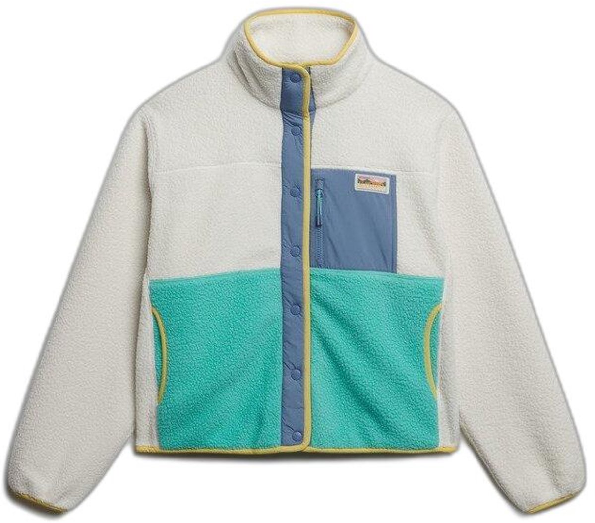Superdry Colour Block Fleece Jas Dames Hoodies Creme