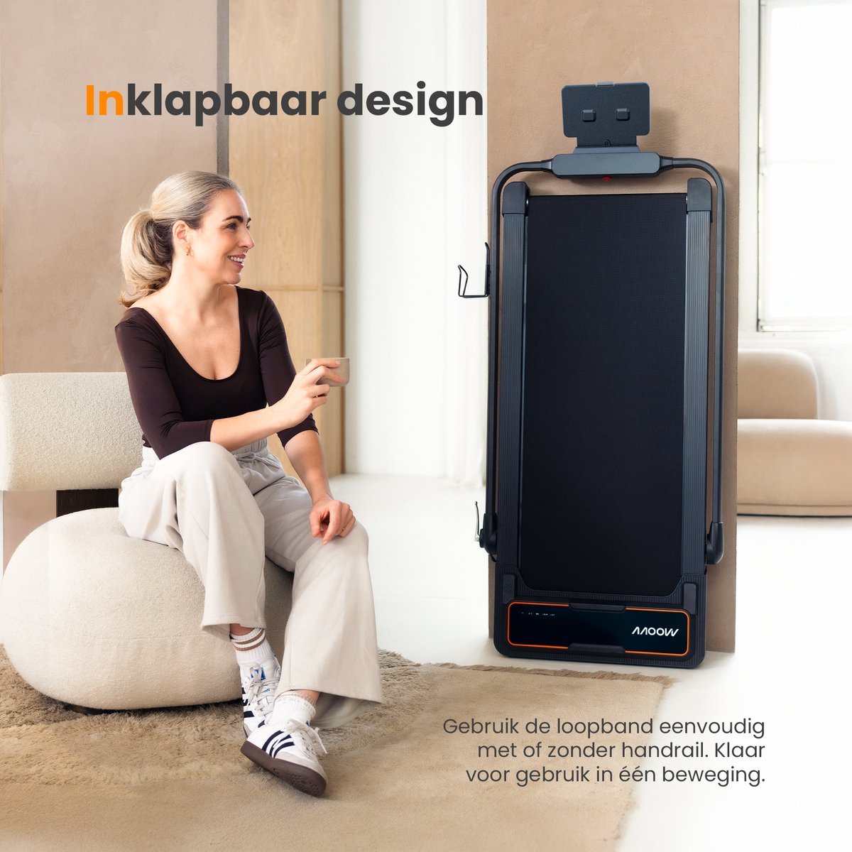 Moovv SmartStep Pro v2 Loopband 12km/u Inklapbaar Zwart - afbeelding 3
