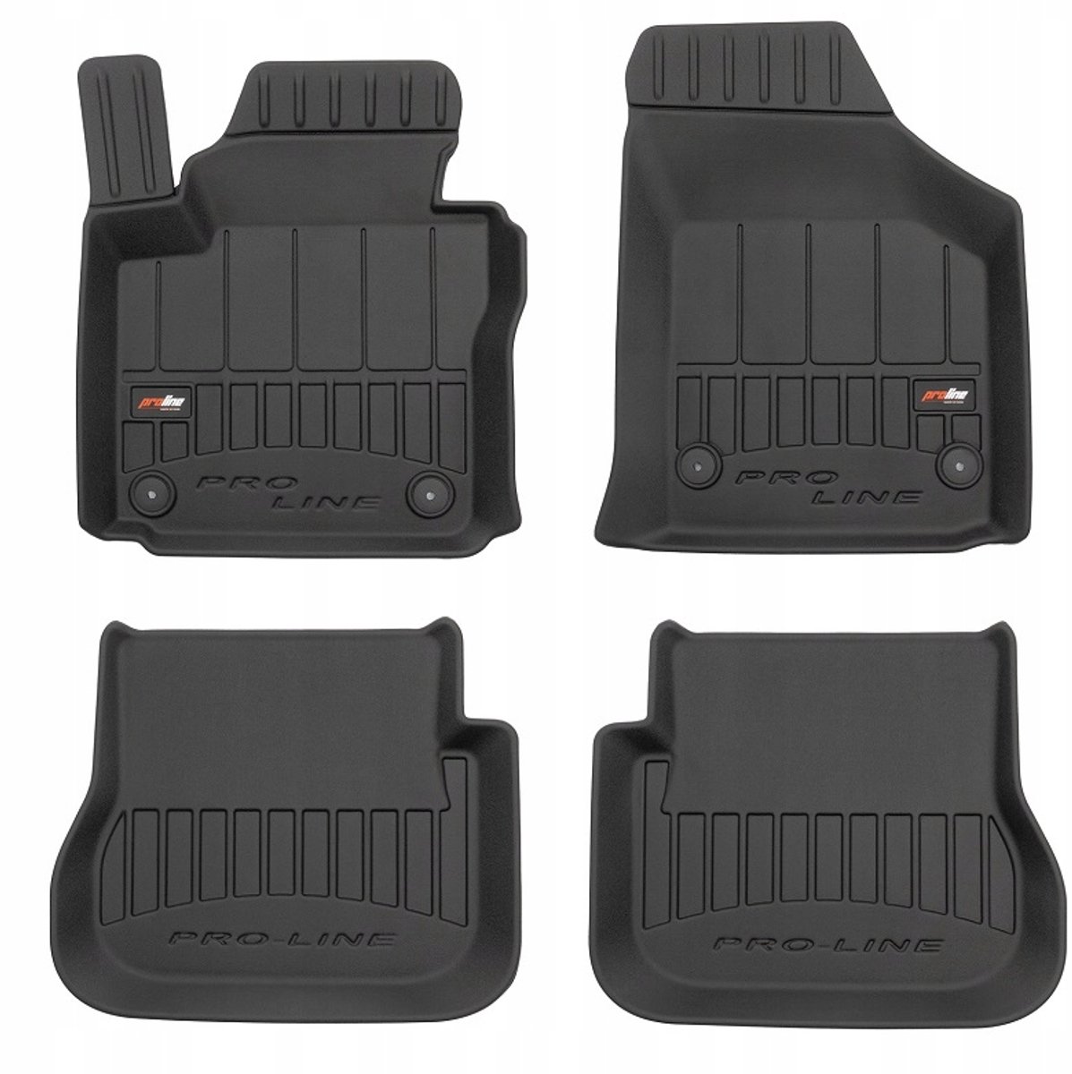 Frogum 3D Rubberen Vloermatten Set – Geschikt voor VOLKSWAGEN Caddy 2003-2020 – 4-delig – TPE Premium Kwaliteit – Extra Hoge Rand 6 cm – Geurloos – Zwart