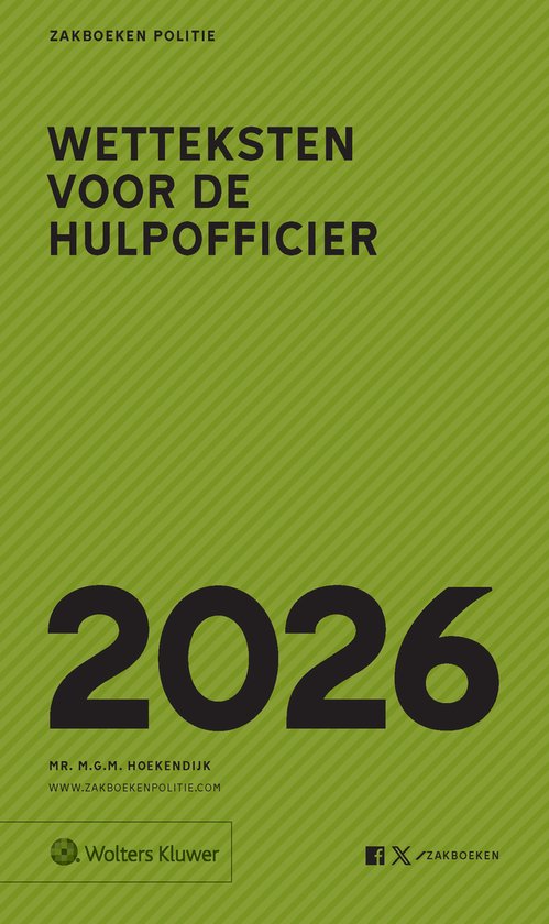 Zakboek Wetteksten voor de Hulpofficier 2026 - cover